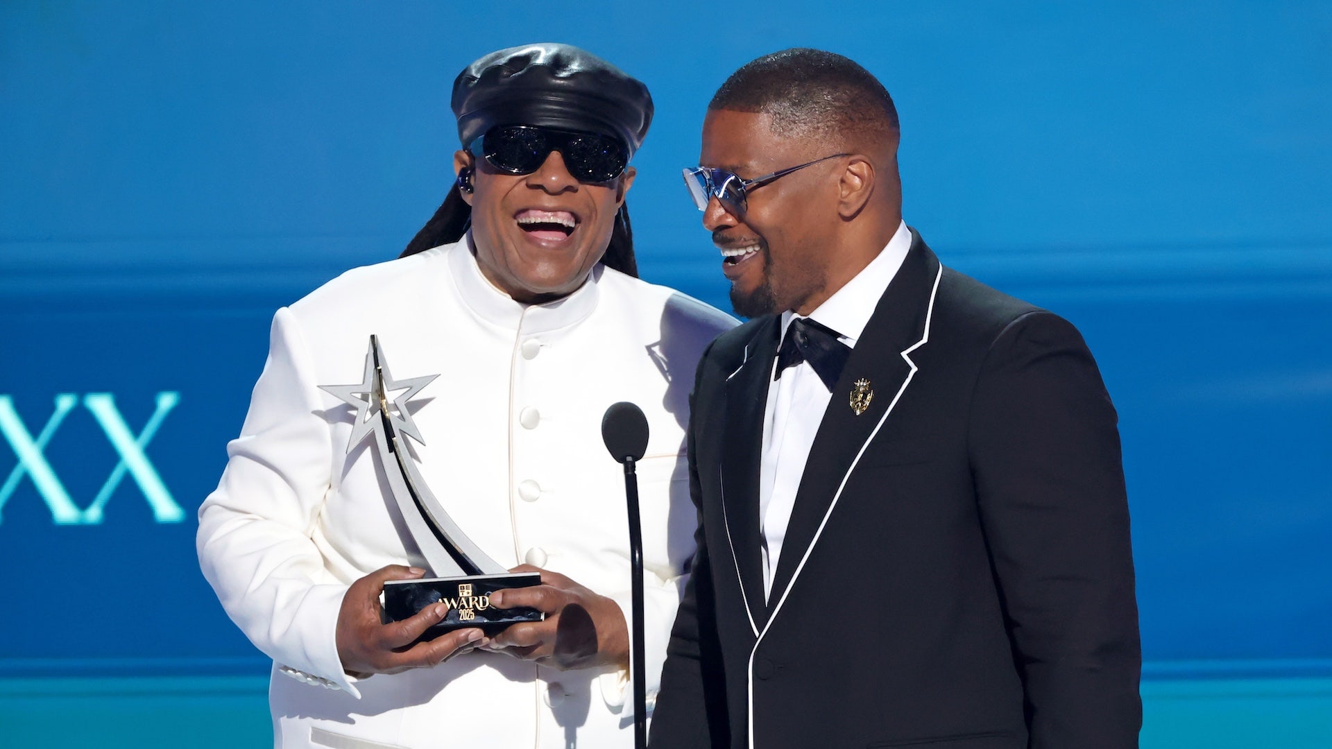 Stevie Wonder and Jamie Foxx