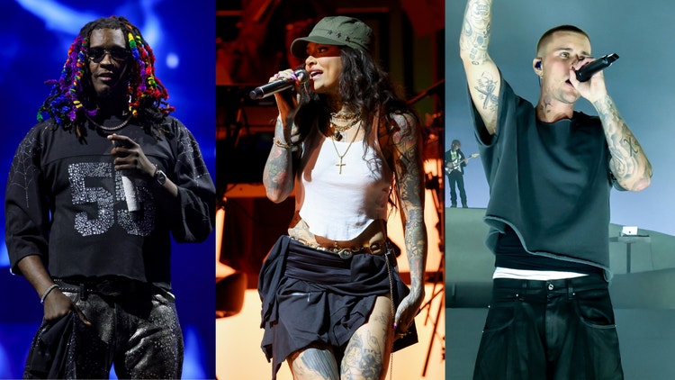Young Thug, Kehlani, and Justin Bieber performing at Coachella 2026 weekend one
