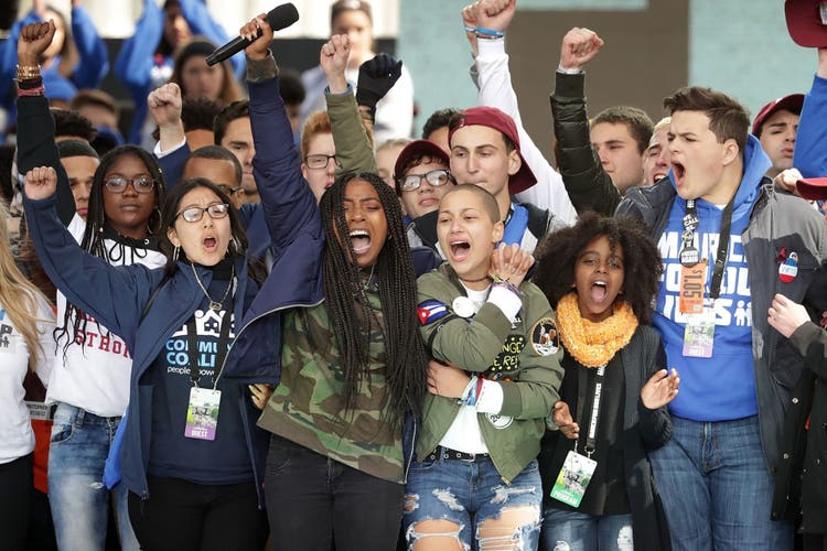 Students from Marjory Stoneman Douglas High School, including Emma Gonzalez