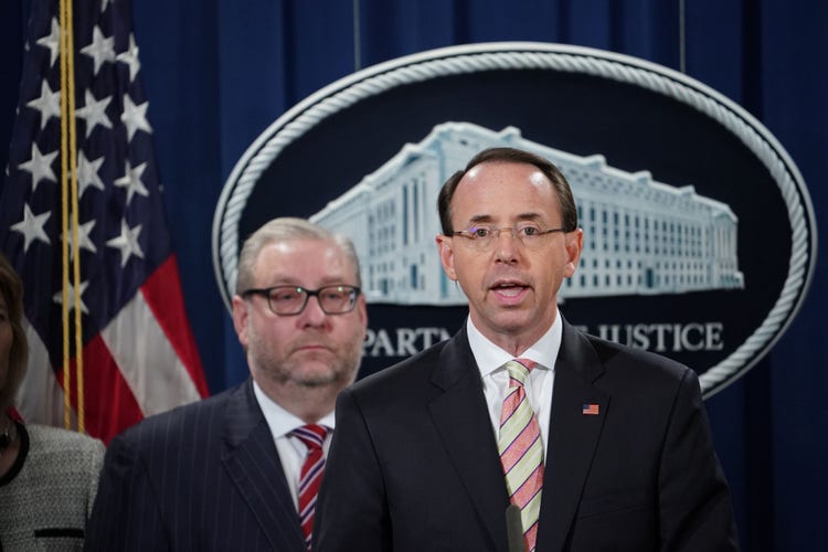 US Deputy Attorney General Rod Rosenstein