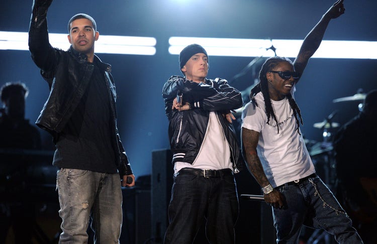 Drake, Eminem, and Lil Wayne