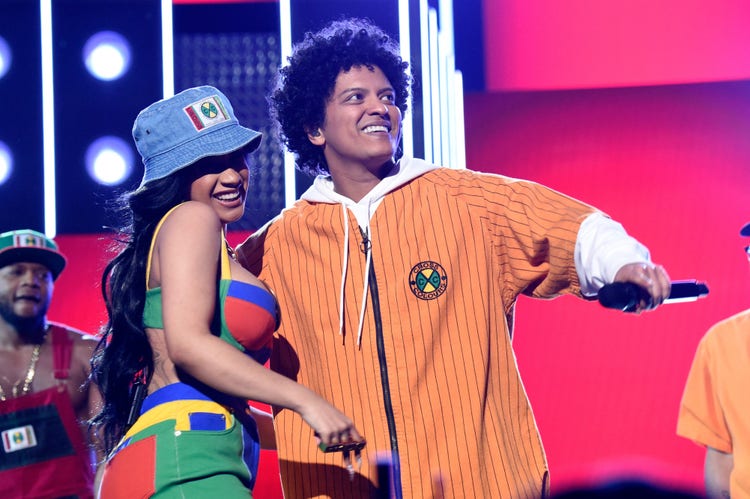 Cardi B and Bruno Mars
