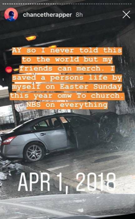 Gets Rapper Car Accident Chance the Rapper reveals he helped save someone’s life after car crash
