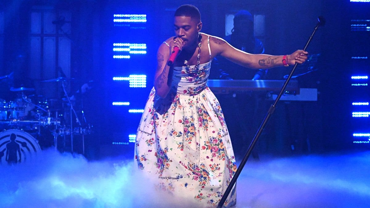 The dress Kid Cudi wore on “SNL” is part of a collaboration with OffWhite