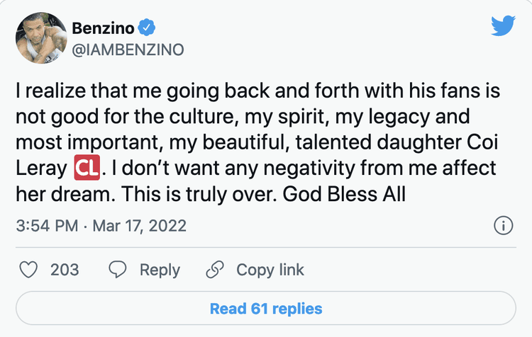 Benzino apologizing.