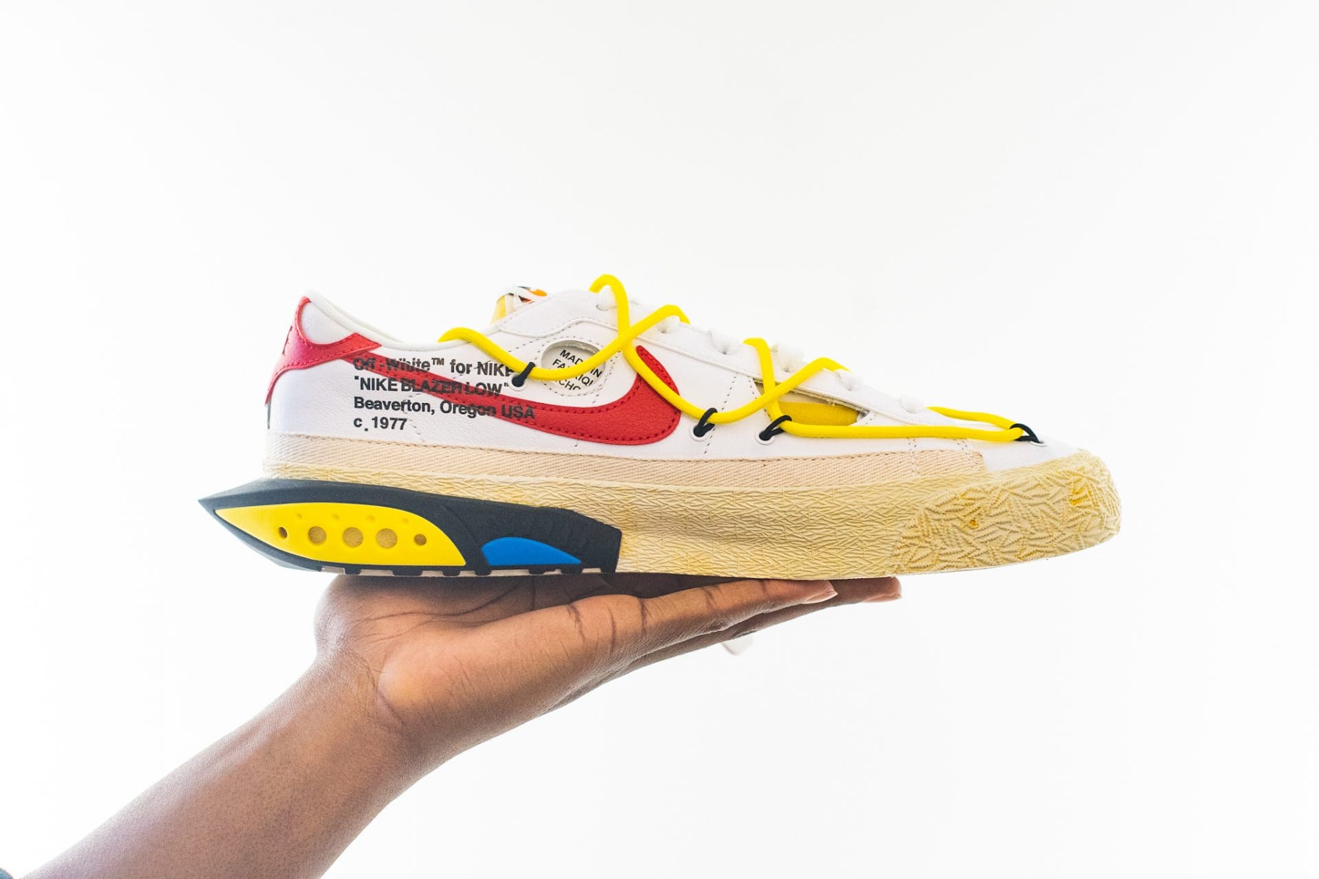 Off-White x Nike Blazer Low in White University Red