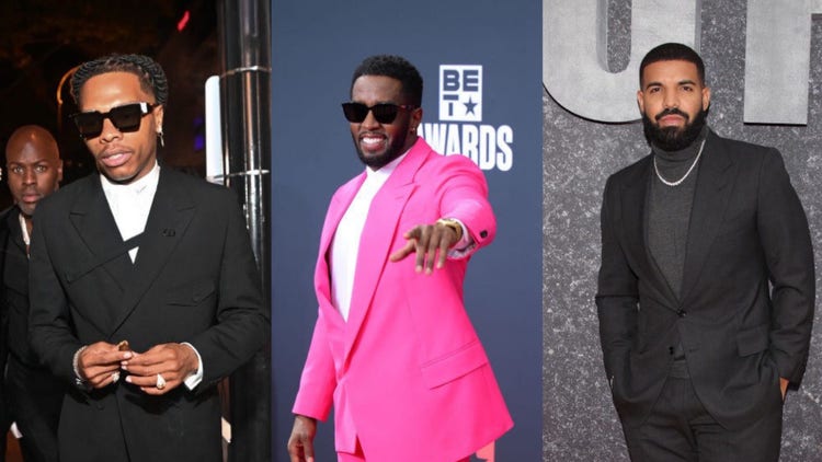 Black-owned record label owners Lil Baby, Diddy and Drake