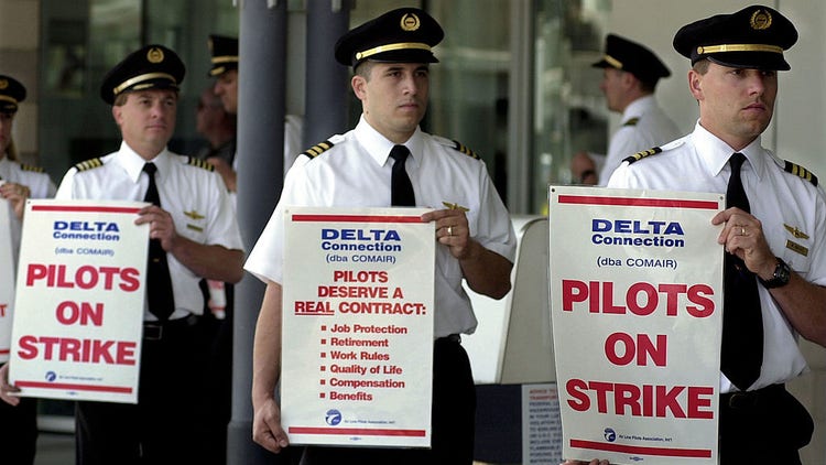 Delta pilots on strike