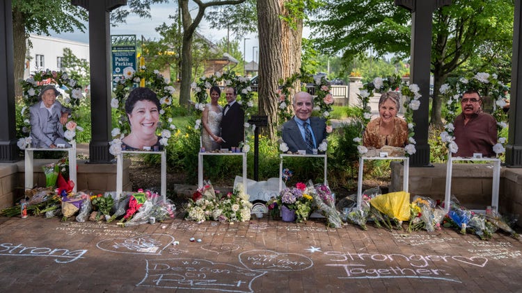Memorials near Highland Park shooting