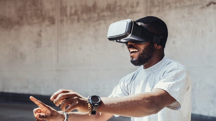 Man wearing VR headset