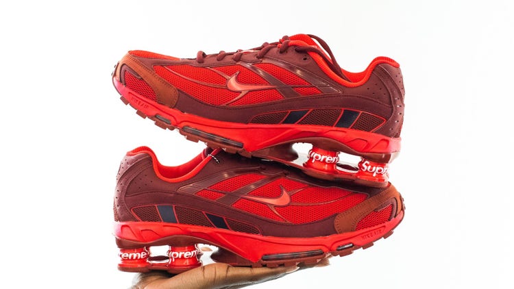 Nike x Supreme Shox Ride 2 in red