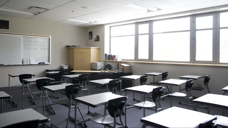 teacher's empty classroom