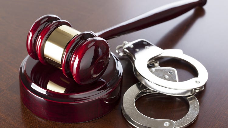 gavel and handcuffs