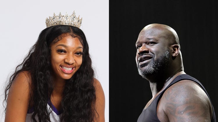 Angel Reese and Shaquille O'Neal