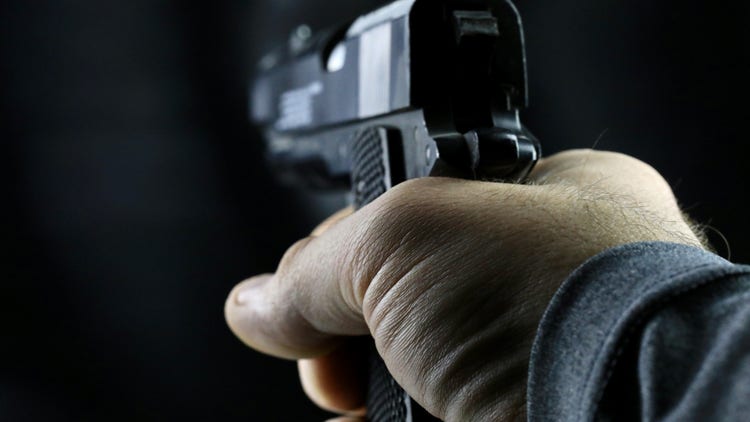 Gun being fired