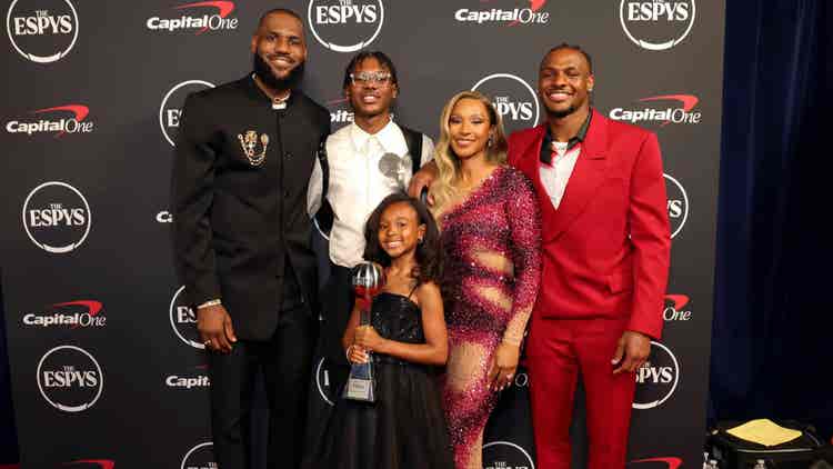 LeBron James and his family
