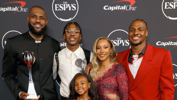 Bronny James and family