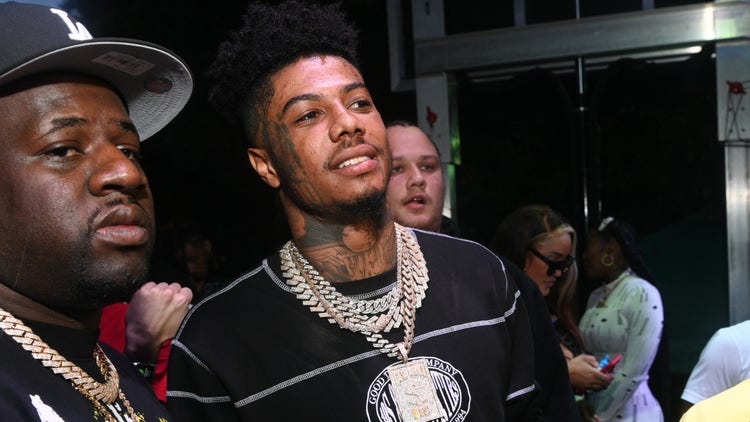 Rapper Blueface attends Atlanta Black Pride Weekend Pure Heat Community Festival at Piedmont Park on September 4, 2022 in Atlanta, Georgia