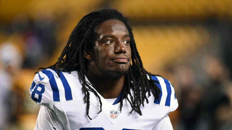 Safety Sergio Brown #38 of the Indianapolis Colts looks on from the field after a game against the Pittsburgh Steelers at Heinz Field on October 26, 2014 in Pittsburgh, Pennsylvania.