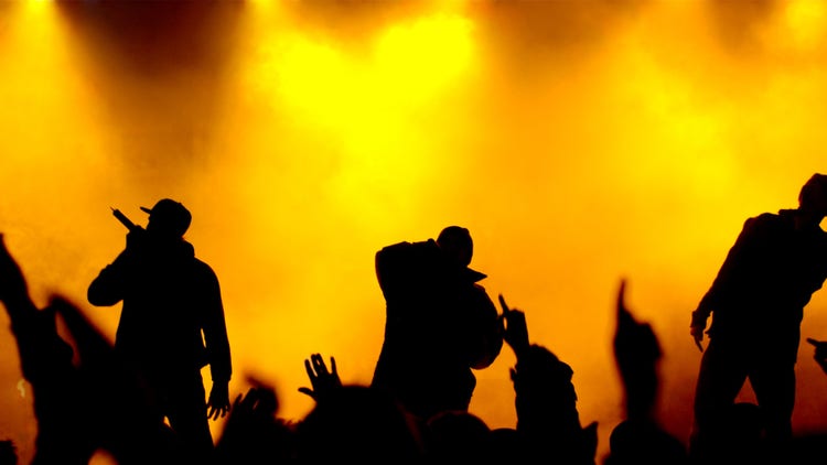rapper on concert stage
