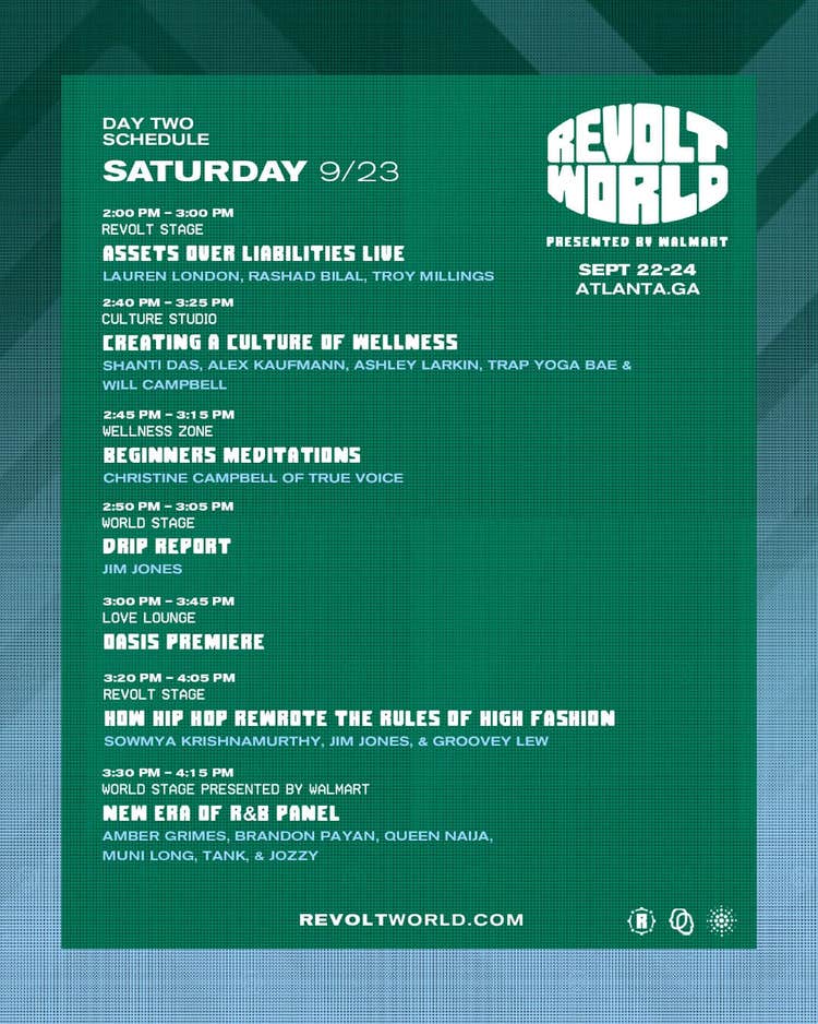 Check out the official 2023 REVOLT WORLD schedule