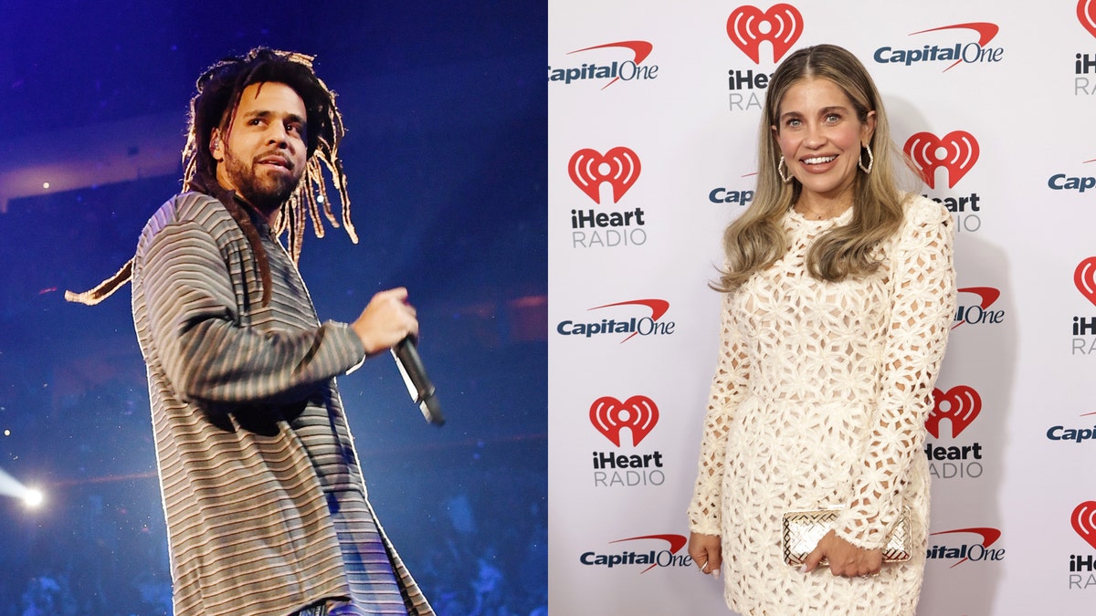 J. Cole meets "Boy Meets World" star Danielle Fishel(02)