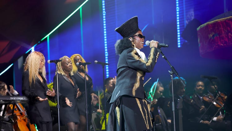 Lauryn Hill performs onstage during Global Citizen Festival 2023 at Central Park on September 23, 2023 in New York City.