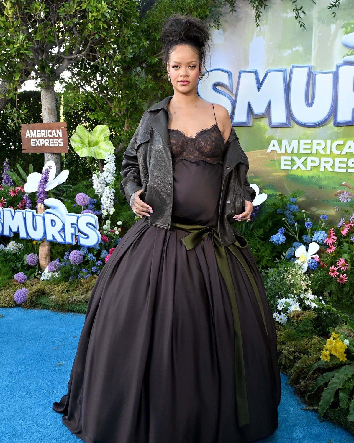 green emerald velvet dress Rihanna Hot Pink Ruffled Gown, Sexy Side Slit Mermaid Prom Dresses   Berryera