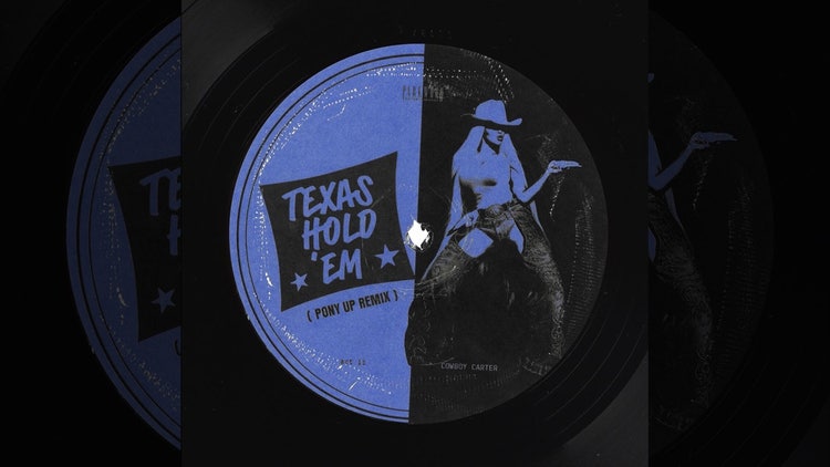 A blue and black record with a picture of a person Description automatically generated