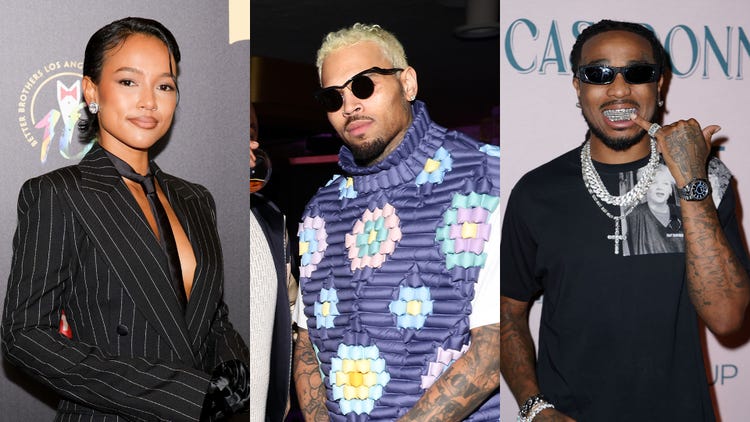 Karrueche Tran, Chris Brown, and Quavo