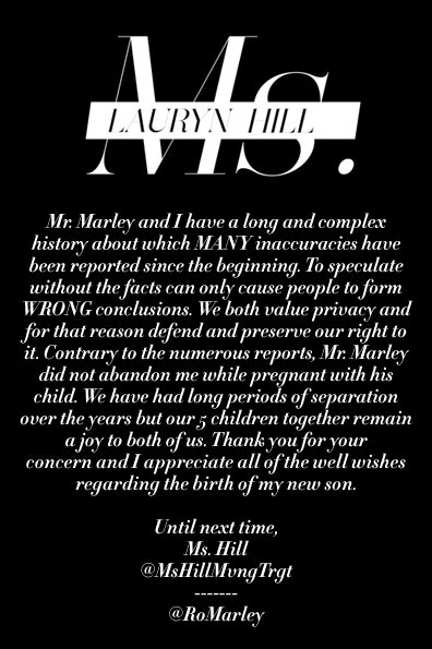 Lauryn Hill Letter
